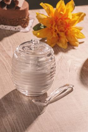 Imagem de Açucareiro de Cristal com Colher Colmeia 210ml - Lyor