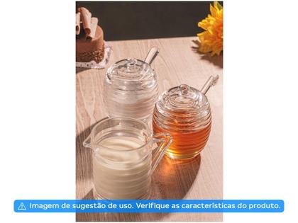 Imagem de Açucareiro de Cristal com Tampa e Colher Lyor - Colméia