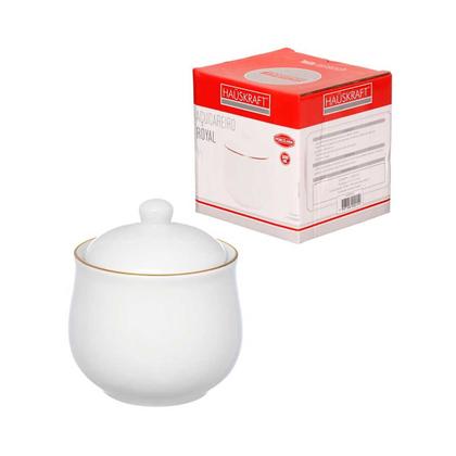 Imagem de Açucareiro de Porcelana Royal Branco c/Borda Dourada 300ml