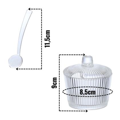 Imagem de Açucareiro Graffiato De Vidro C/Colher Para Mesa 200ml