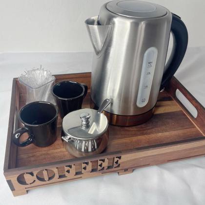 Imagem de Açucareiro Inox Luxo de Mesa Com Colher e Tampa Para Sua Cozinha Cantinho do Café 217g Kehome