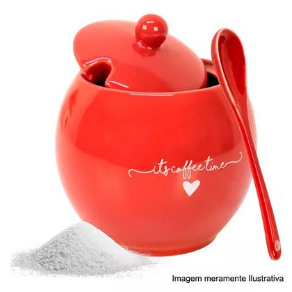 Imagem de Açucareiro Lamour 350ml Porcelana Vermelho PCLN176VM - Hauskraft