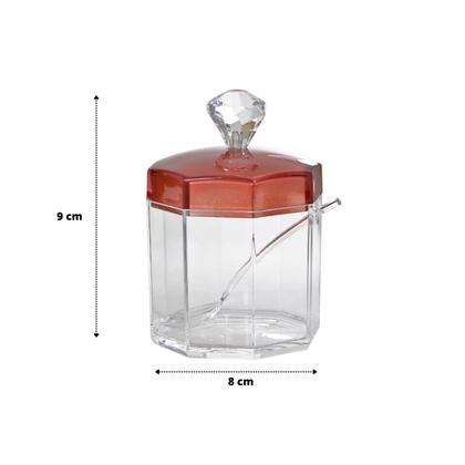 Imagem de Açucareiro sextavado com colher e tampa em acrílíco 250ml