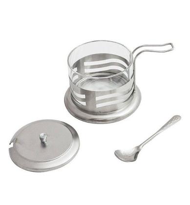 Imagem de Açucareiro Vidro e Inox Com Colher 200ml
