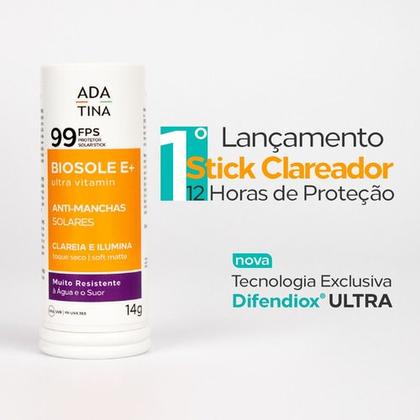 Imagem de Ada Tina Biosole E+ Protetor Solar Fps99 Stick Anti Manchas seco sedoso Difendiox