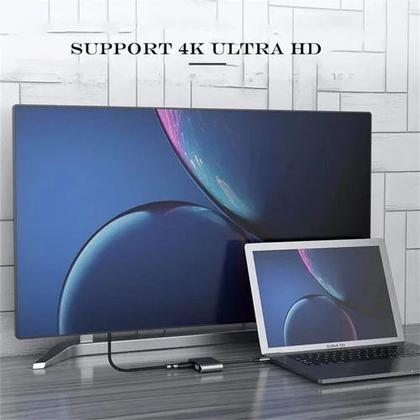 Imagem de Adaptador 2 Em 1 Tipo C Para Hdmi 4k Vga Mecabook Celular
