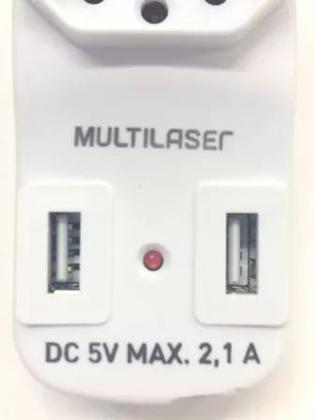Imagem de Adaptador 2 Saídas 2P+T com 2 Portas USB Multilaser - Branco