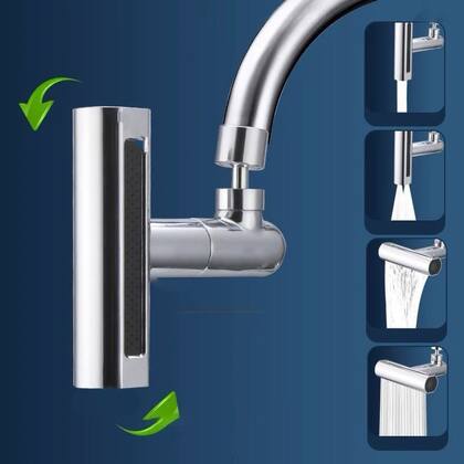 Imagem de Adaptador 360 Rotação 4 em 1 Para Torneira De Cozinha Cascata 4-Funções Bocal De Alta Pressão Para Pia