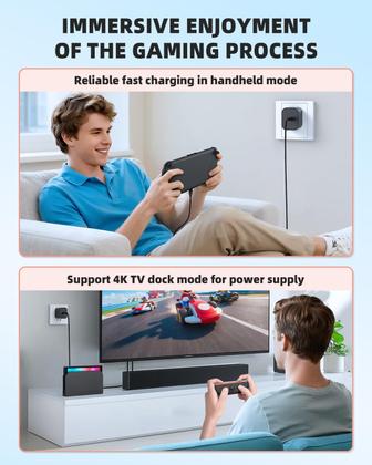 Imagem de Adaptador AC de carregador KOVA 60W para Nintendo Switch 2 com cabo de 3 m