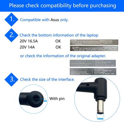 Imagem de Adaptador AC MKVZPV 330W 20V 16,5A para ASUS ROG