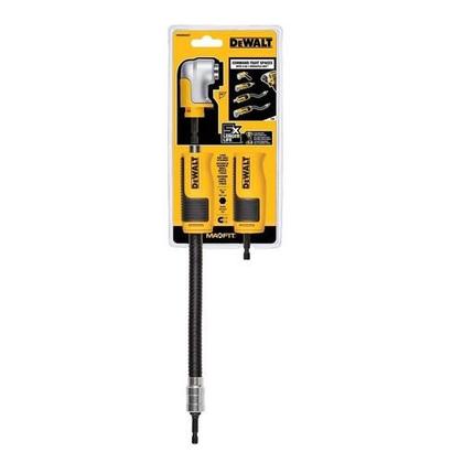 Imagem de Adaptador Angular 90º p/ Parafusadeira 1/4" Dewalt DWAMRASET 4 em 1 Flexível