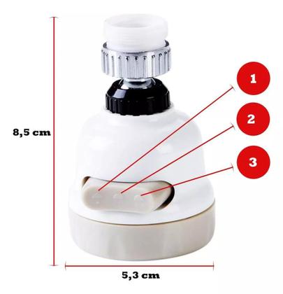 Imagem de Adaptador Bico 360 Graus Giratório 3 Jatos