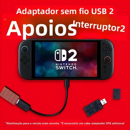 Imagem de Adaptador Bluetooth Sem Fio 2 em 1 para Controle 8BitDo Ultimate 2/C/Myth/Wukong - 3 Modos (Xbox/Switch)