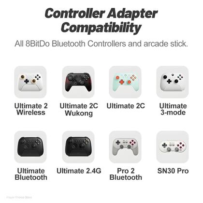 Imagem de Adaptador Bluetooth Sem Fio 2 em 1 para Controle 8BitDo Ultimate 2/C/Myth/Wukong - 3 Modos (Xbox/Switch)
