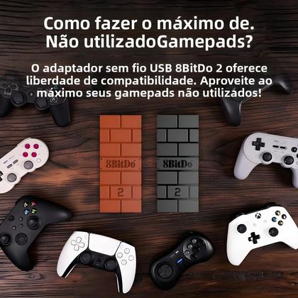 Imagem de Adaptador Bluetooth Sem Fio 2 em 1 para Controle 8BitDo Ultimate 2/C/Myth/Wukong - 3 Modos (Xbox/Switch)