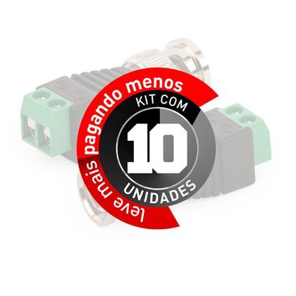 Imagem de Adaptador Borne Plug Bnc Macho - Kit Com 10