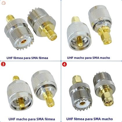 Imagem de Adaptador Coaxial UHF SO239 Para SMA Macho/Fêmea PL259 Conector RF De Latão Terminais De Fio