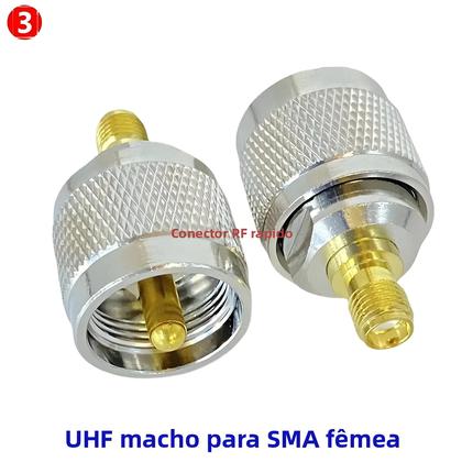 Imagem de Adaptador Coaxial UHF SO239 Para SMA Macho/Fêmea PL259 Conector RF De Latão Terminais De Fio