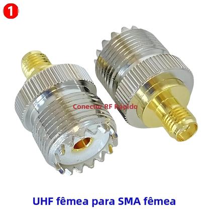 Imagem de Adaptador Coaxial UHF SO239 Para SMA Macho/Fêmea PL259 Conector RF De Latão Terminais De Fio