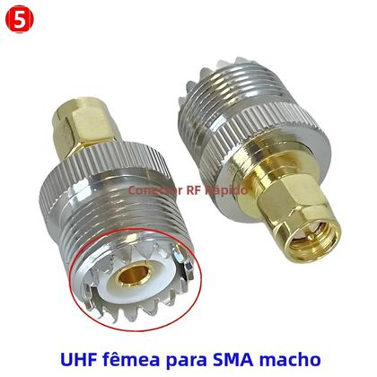 Imagem de Adaptador Coaxial UHF SO239 Para SMA Macho/Fêmea PL259 Conector RF De Latão Terminais De Fio