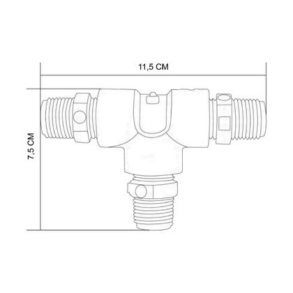 Imagem de Adaptador Conector Te Para Torneira Monocomando Em Abs 1/2