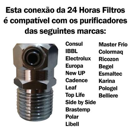Imagem de Adaptador Conexão Para Bebedouro Purificador Água Com Registro Manual Compatível Electrolux Consul