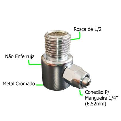 Imagem de Adaptador Conexão Torneira e Mangueira 1/4" Compatível Purificador Consul Eletrolux IBBL
