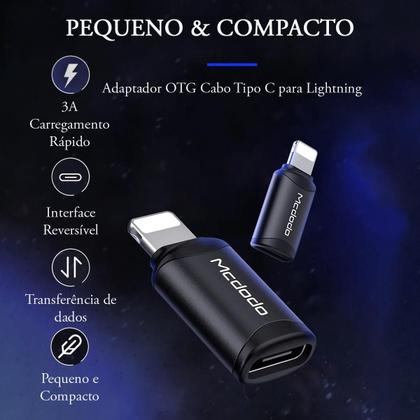 Imagem de Adaptador Conversor Cabo Tipo-C Para Lightning Macho Mcdodo