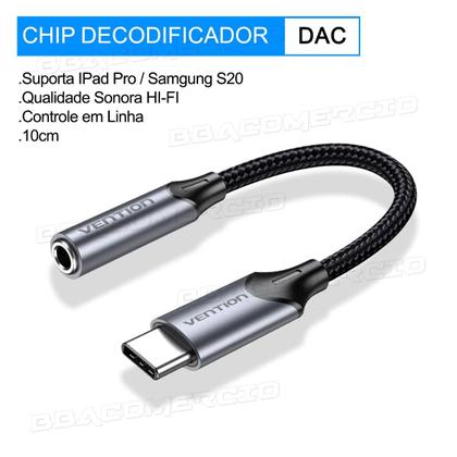 Imagem de Adaptador Conversor do Fone De ouvido Para Entrada Tipo C