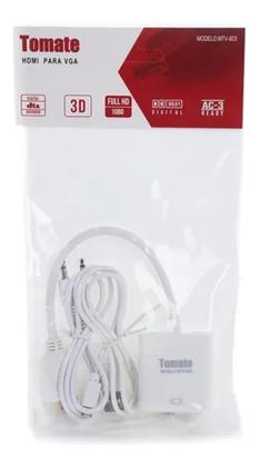 Imagem de Adaptador Conversor Hdmi Para Vga Saída De Áudio P2 - Branco