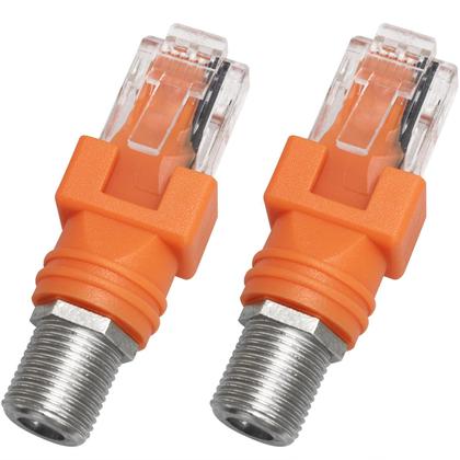 Imagem de Adaptador conversor LUORNG RJ45 para F Jack 50 Ohms 2PCS