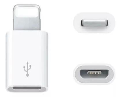 Imagem de Adaptador Conversor Micro Usb Para Lightning Compatível Com iPhone, Cor Branca