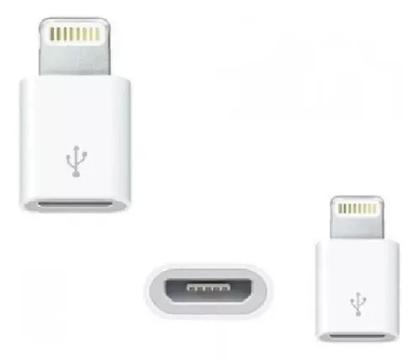 Imagem de Adaptador Conversor Micro Usb Para Lightning Compatível Com iPhone, Cor Branca