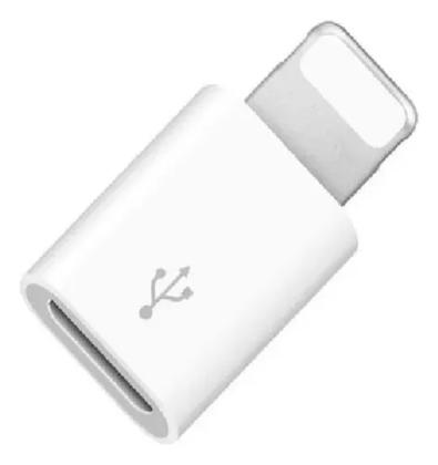 Imagem de Adaptador Conversor Micro Usb Para Lightning Compatível Com iPhone, Cor Branca