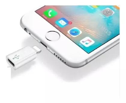 Imagem de Adaptador Conversor Micro Usb Para Lightning Compatível Com iPhone, Cor Branca