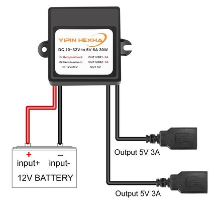 Imagem de Adaptador de alimentação Buck Module YIPIN HEXHA DC 12V/24V a 5V 6A