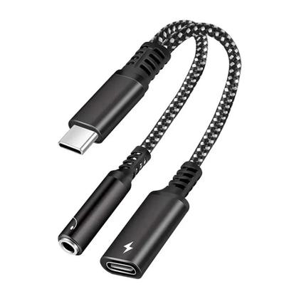 Imagem de Adaptador De Áudio USB-C Para Conector De Fone De Ouvido De 3,5mm Tipo C PD 60W Para iPhone 15 iPad