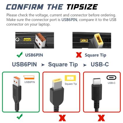 Imagem de Adaptador de carregador 65W 20V 3.25A para Lenovo Yoga 3 Pro 1370