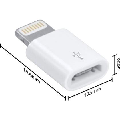 Imagem de Adaptador de Carregador  Micro USB V8 Android para iPhone Lightning