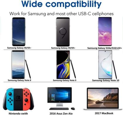 Imagem de Adaptador de carregamento JULAM 3m Type C Fast Charger, pacote com 2