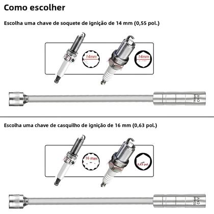 Imagem de Adaptador de Chave de Soquete Magnético Longo com Extensão Giratória - Kit de Reparo e Instalação