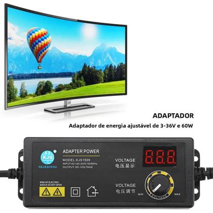 Imagem de Adaptador De Energia Ajustável 3-36V 60W Carregador Universal Dos EUA Para Jogadores De Jogos