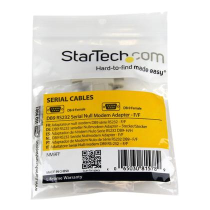 Imagem de Adaptador de modem nulo StarTech.com DB9 RS232 Serial F/F