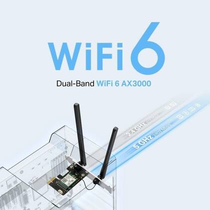 Imagem de Adaptador de Rede Tp-link MA80XE, Sem Fio, 2402 Mbps, 2 Antenas, Preto - MA80XE