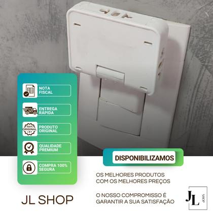 Imagem de Adaptador de Tomada Benjamin T Articulado Pino Plug 3 Entradas para Lugares Pequenos Bivolt 10A