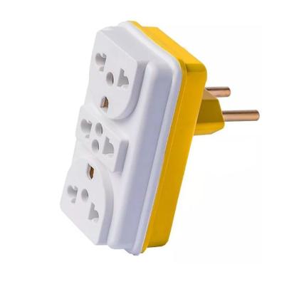 Imagem de Adaptador de Tomada Benjamin T Colorido Universal 3 Entradas 10A 20A para Casa e Comércio