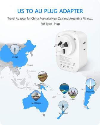 Imagem de Adaptador de tomada de alimentação LENCENT Austrália Nova Zelândia Tipo I
