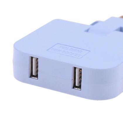 Imagem de Adaptador de Tomada Elétrica Ajustável UE com USB - Conversor de Carregamento