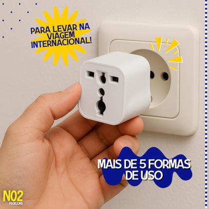 Imagem de Adaptador de Tomada Internacional Universal NO2Problems Viagem Multiplug 250V 10A