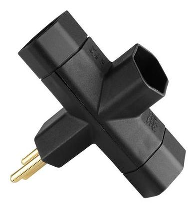 Imagem de Adaptador De Tomada T Benjamim 3 Pinos E 3 Saídas 10a 250v